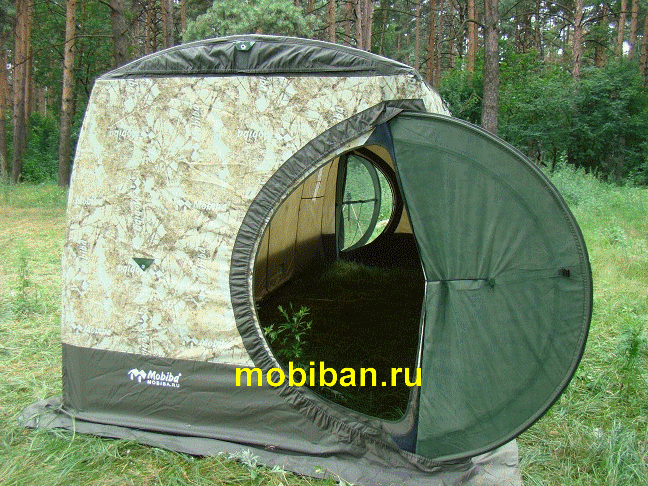 Мобильная баня МБ-552 М2. Внутри палатки
